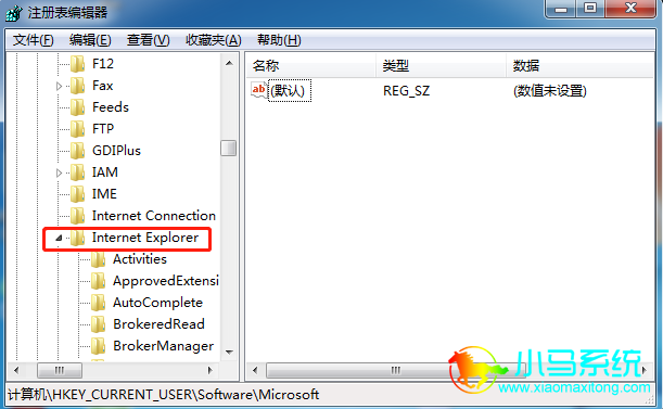 �ȴ򿪡�Software��Microsoft����Ȼ���ٴ򿪡�Internet Explorer��