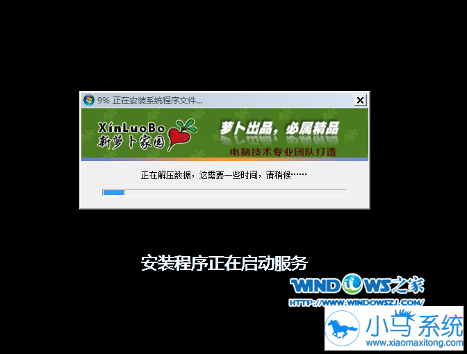 U盘装新萝卜家园win7旗舰版系统